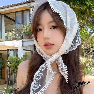 (Có sẵn) AOE STUDIO - Khăn turban đội đầu băng đô bandana phối ren hình tam phong cách nàng thơ Hàn Quốc dễ thương
