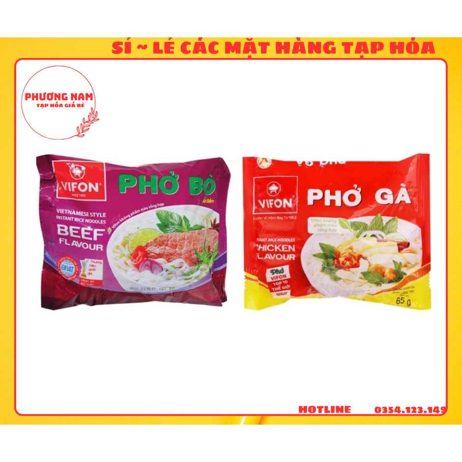 PHỞ BÒ/ PHỞ GÀ VIFON GÓI 65G