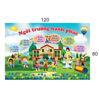 Tranh trang trí lớp học - ngôi trường hạnh phúc