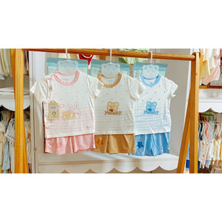 Bộ cộc sơ sinh cài chéo Goodmama chất petit cho bé