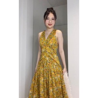 femei - Đầm váy Voan hoa dáng suông dài tiểu thư ( 3 màu )