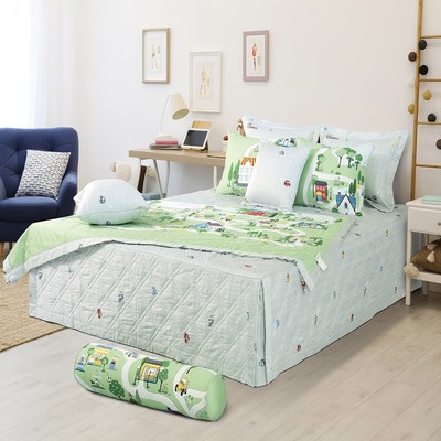 [EVERON] Bộ Ga Gối Hình Trẻ em bé trai ô tô màu xanh giảm giá EPC23048