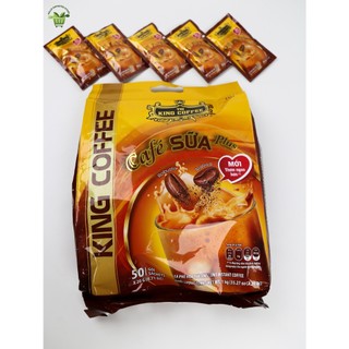 Combo 2 gói cà phê sữa hòa tan 3in1 king coffee - túi 50 gói x 20g