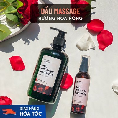 Dầu Massage Body Hương Hoa Hồng HENY GARDEN, Dưỡng Da Từ Dầu Mát Xa Hạt Nho, Olive và Cám Gạo