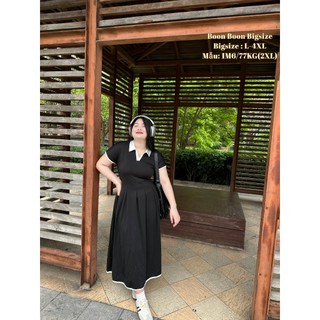 Váy thun BIGSIZE cổ bẻ M1850 55-95KG [BOON BOON BIGSIZE]