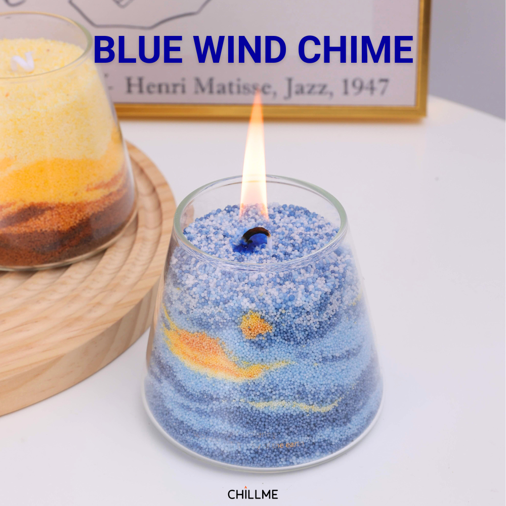 Nến cát thơm handmade Diy Chillme hương thư thái nhẹ nhàng - Blue Wind Chime