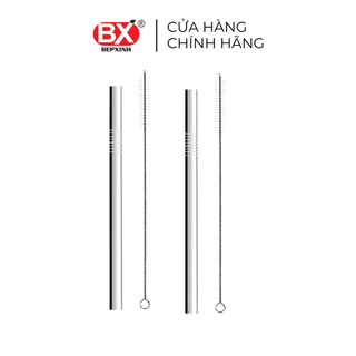 Ống hút trân châu inox 304, kèm theo cọ vệ sinh, Bếp Xinh, số lượng 2 cái