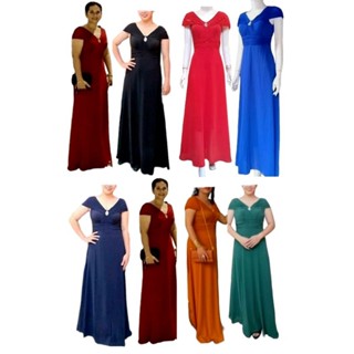 Đầm dạ hội trung niên dự tiệc cổ nữ hoàng trễ vai size lớn 75kg, Đầm dạ hội voan bệt vai đính đá dáng xòe giấu bụng