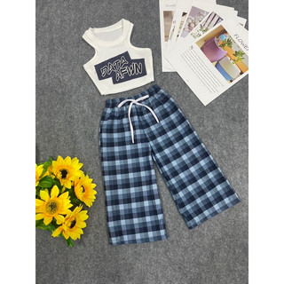 sét quần Karo áo croptop
