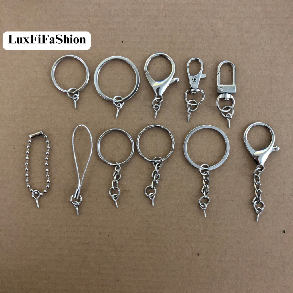 10 Móc khóa đinh xoắn -Khoen móc khóa đa năng bạc