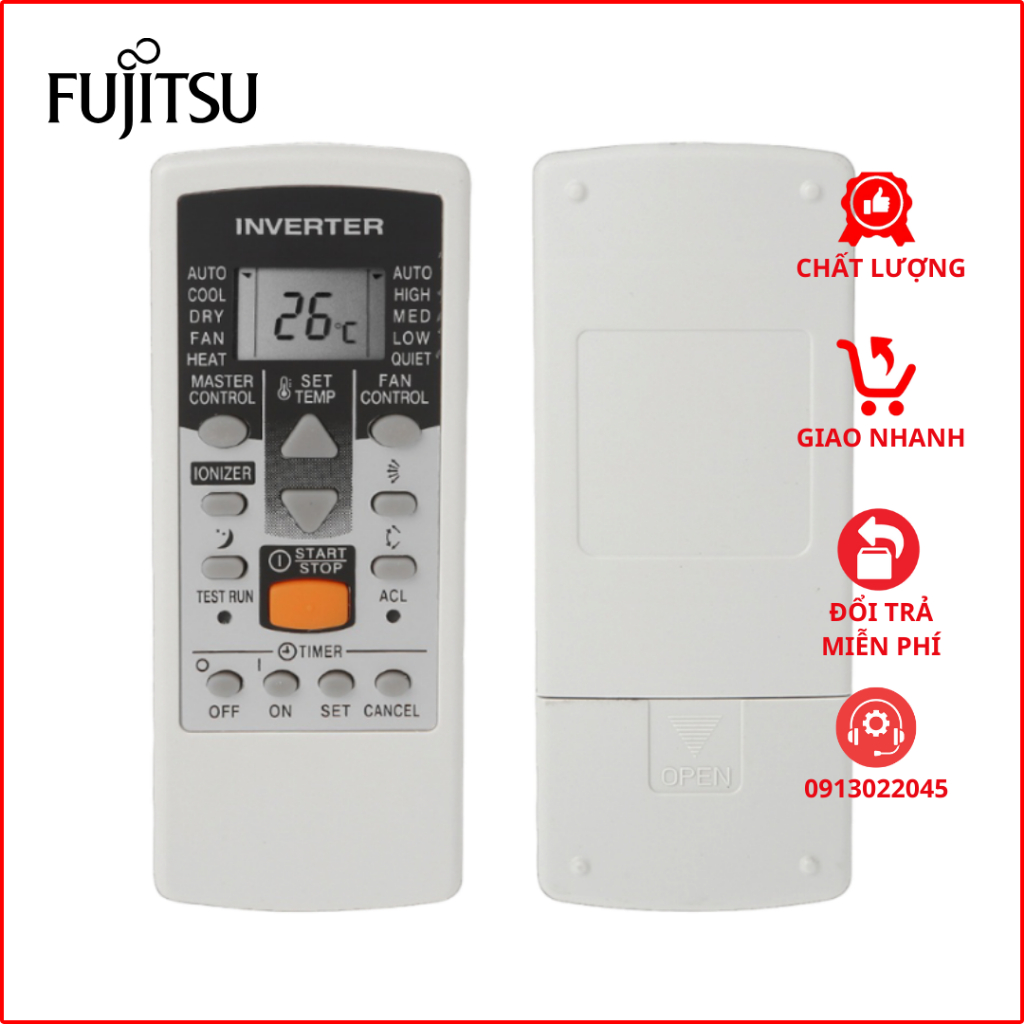 Điều khiển điều hoà FUJITSU (Mặt đen)