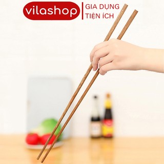 Đũa nấu bếp, đũa xào nấu đa năng dài 38cm chiên xào thức ăn chống nóng, đũa gỗ dừa