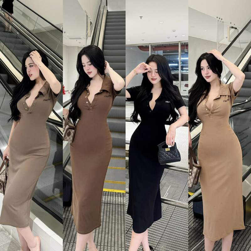 SIÊU PHẨM VÁY BODY COTTON CỔ ĐỨC