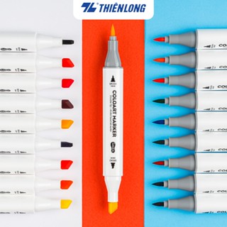 Bút lông màu mỹ thuật hệ dầu 12/24/36/48 màu Art Marker Thiên Long Colokit - Bút dạ 2 đầu 6mm và 1mm, mực tươi sáng