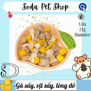 Gà sấy, vịt sấy và lòng đỏ cho mèo/chó/hamster