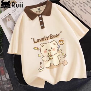 Áo Polo Bé Gái Fom Rộng In Pet Hình Siêu Cute Vải Poly Cá Sấu Dày Dặn Co Giãn Tốt Lên Fom Đẹp Cho Bé 25-50kg