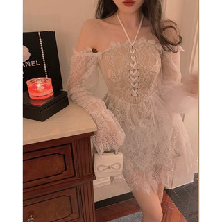 Đầm dự tiệc pha lưới sang chảnh|Đầm maxi ulzzang đuôi cá dáng dài xinh xắn pha tay lưới chân lưới dạo phố
