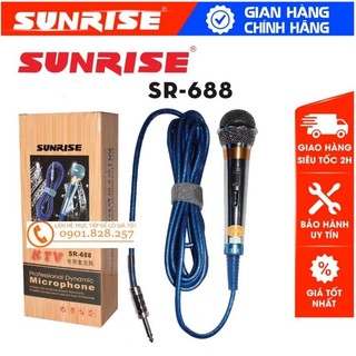 Micro có dây karaoke sunrise sr-688 - hút âm - giảm hú rít - hát cực nhẹ