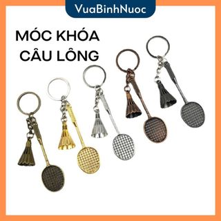 Móc khóa kim loại hình vợt và quả cầu lông kim loại dễ thương, móc khóa độc lạ - vuabinhnuoc