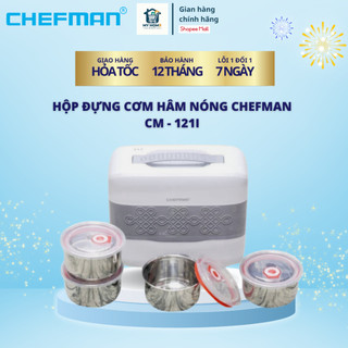 Hộp đựng cơm hâm nóng Chefman 4 ngăn tiện lợi, hộp giữ nhiệt văn phòng, làm nóng đồ ăn nhanh chóng, có bảo hành