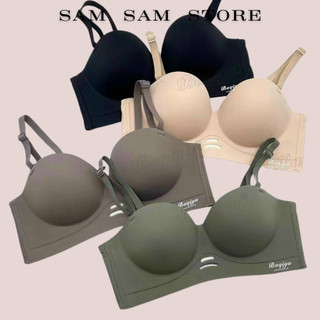 Áo ngực su đúc cúp ngang không gọng đệm mút siêu nâng đẩy dây quai ngang bản to che mỡ lưng Sam Sam hàng Loại 1