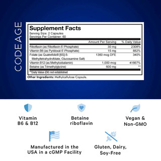 [CODE AGE] Viên bổ não Codeage Methylfolate B Complex