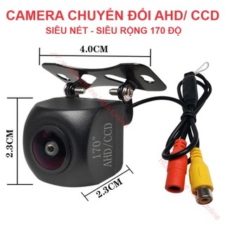 Camera lùi chuyển đổi AHD / CCD dùng cho cả màn DVD và Android, mắt cá góc siêu rộng 175 độ, siêu nét