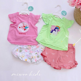 Bộ cánh tiên quần bèo bé gái in hình Pony, Mickey Miwoo