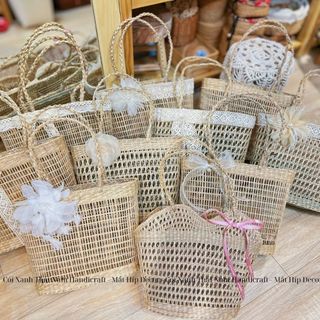 Xưởng Túi cói đi biển size to, túi cói cầm tay chụp ảnh áo dài, chụp ảnh lookbook, decor studio, quán cafe