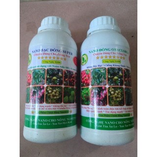 Cặp đôi hoàn hảo đặc trị nấm, bệnh vi khuẩn Nano Bạc đồng và Nano Đồng Oxyclorua chai 500ml