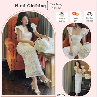 váy trắng body cổ vuông dáng dài tiểu thư dự tiệc sang chảnh-Hàng cao cấp-đầm maxi trắng phong cách quảng châu đẹp