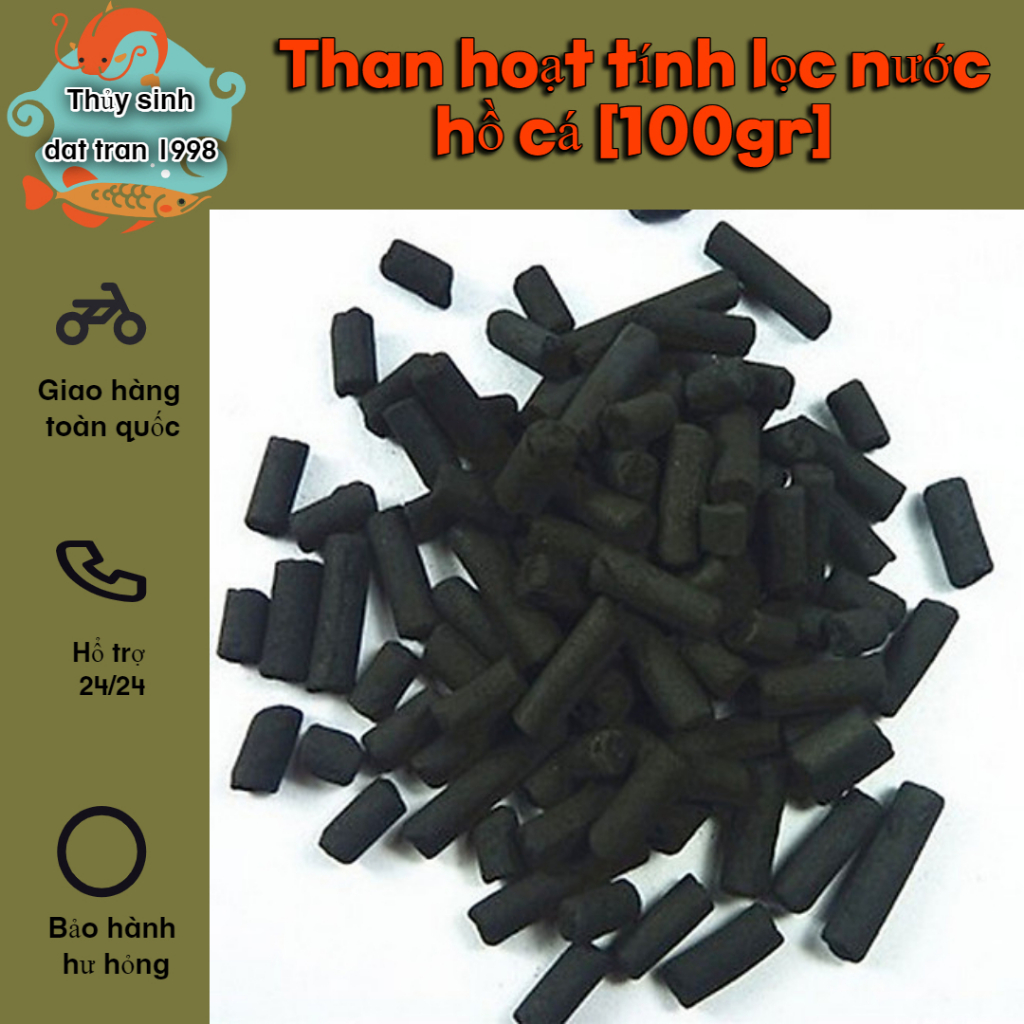 Than hoạt tính lọc nước hồ cá [100gr]