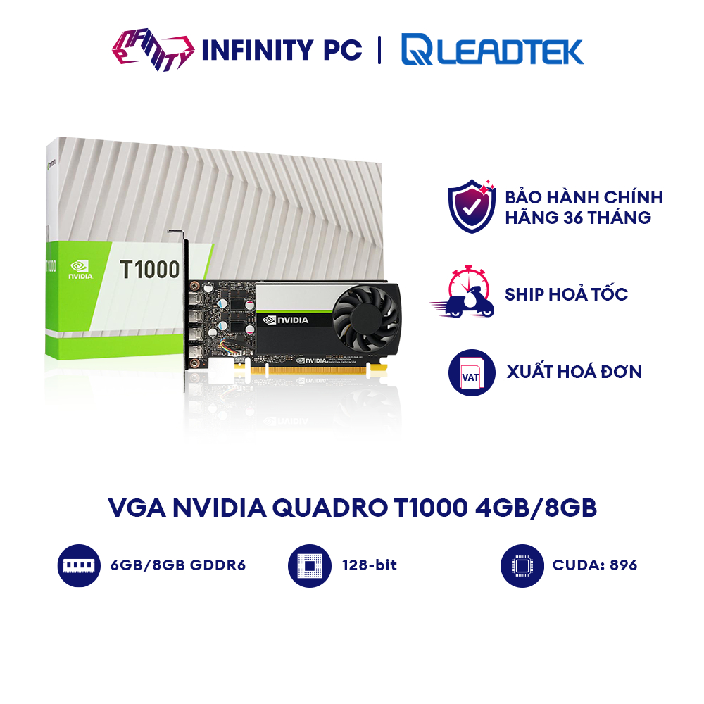Card Màn Hình  VGA LEADTEK Quadro T1000 8GB GDDR6 hàng NEW, chính hãng bảo hành 36 tháng