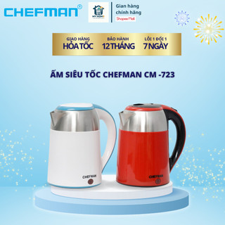 Ấm siêu tốc Chefman CM -723 thiết bị an toàn cho mọi gia đình siêu tiết kiệm điện,bảo hành 12 tháng , dung tích 2 l