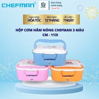 Hộp cơm hâm nóng Chefman CM-113i - bảo hành 24 tháng - hộp cơm cắm điện tặng kèm túi da cao cấp