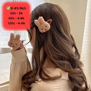 Kẹp tóc thỏ lông xù dễ thương