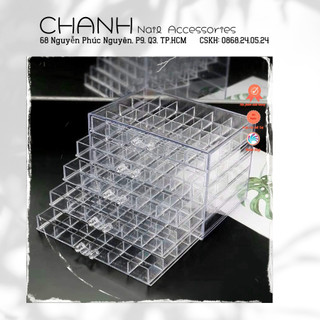 [HÀNG SIÊU RẺ] KHAY MEKA ĐỰNG CHARM ĐÁ PHỤ KIỆN NAIL 5 TẦNG CAO CẤP (hàng loại lớn 24 ô) Chanh Nail