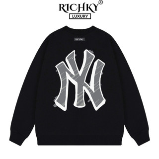 Áo sweater richky premium nỉ mlb ny dark grey