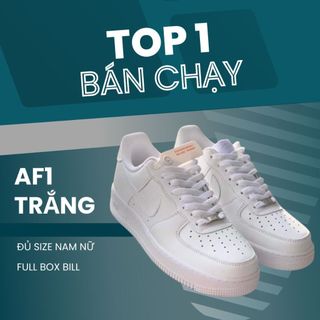 Giày Thể Thao AF1 Trắng Nam Nữ, Giày Sneaker Học Sinh Quốc Dân Dễ Phối Đồ