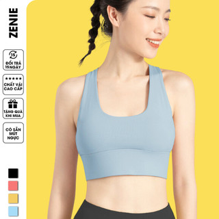 Áo bra tập gym Zenie áo ngực tập gym yoga quai chéo nâng ngực có móc cài A44