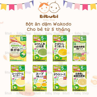 Bột ăn dặm Wakodo Nhật cho bé 5 tháng đủ vị - Bituti Shop