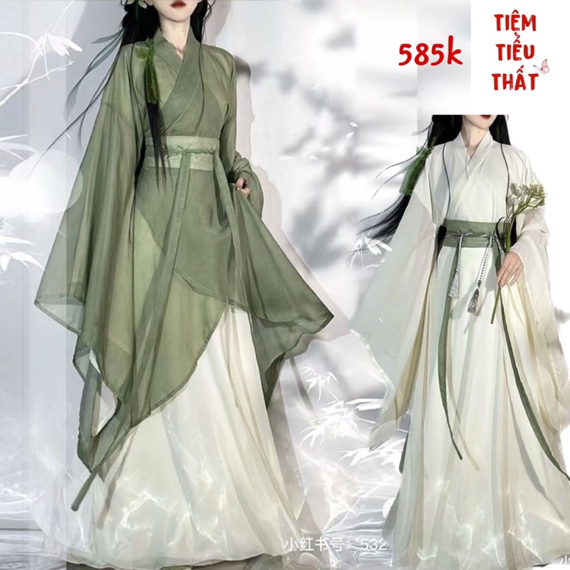 Hán phục cổ trang vạt chéo lĩnh la ( sẵn )