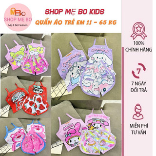 Đồ bộ hai 2 dây bé gái thun cotton xuất dư micky, vịt donal đang yêu