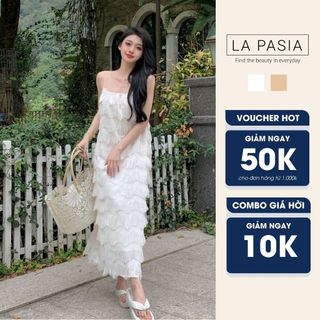 Đầm Maxi Sang Chảnh LP25 Váy 2 Dây Phối Tua Rua Xinh Thời Trang Du Lịch Biển Mùa Hè