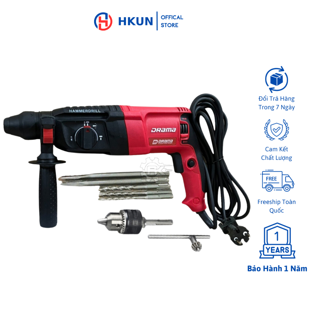 Máy khoan đục bê tông DRAMA 2601, Công suất 1050W