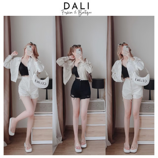 Quần Short Jean Cạp Cao Tua Rua Dáng Ngắn Hottrend, Quần Sooc Nữ Co Dãn Nhẹ Hottrend