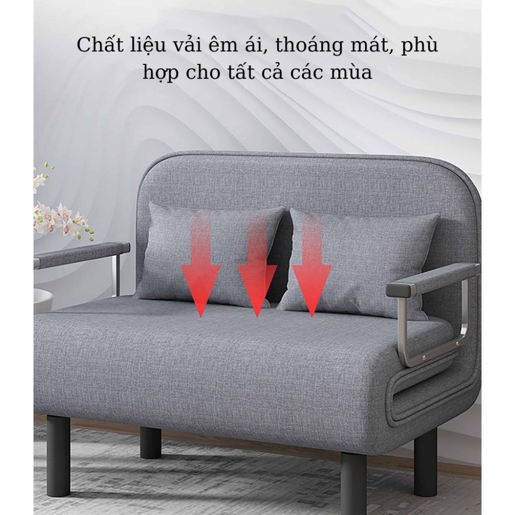 Ghế sofa giường gấp gọn khung thép có khóa kéo để WC, Sofa giường vải nỉ thô chống thâm hút mồ hôi (Miễn Phí Vận Chuyển) | BigBuy360 - bigbuy360.vn