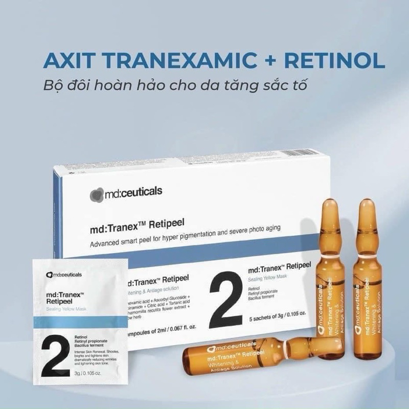 MD:CEUTICALS MD: TRANEX RETIPEE – PEEL 5 ống x 5 mặt nạ
