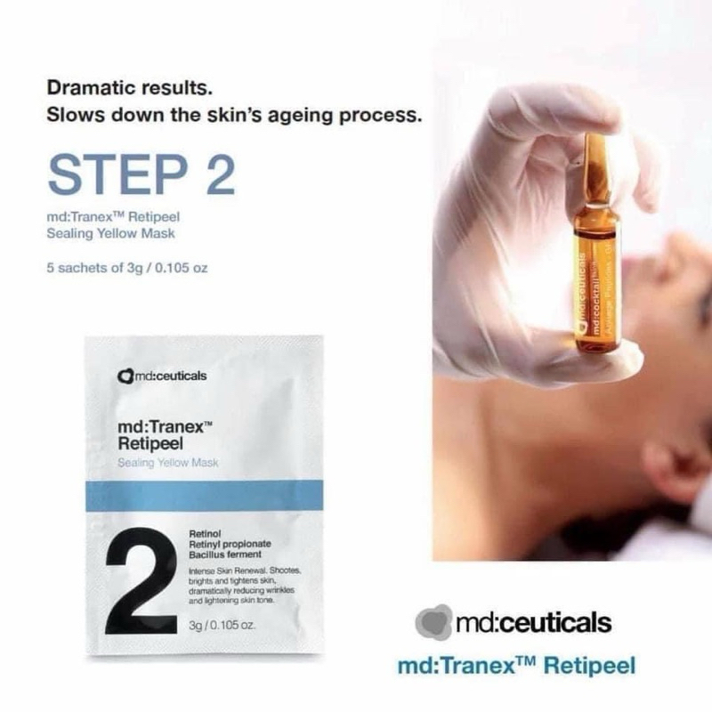 MD:CEUTICALS MD: TRANEX RETIPEE – PEEL 5 ống x 5 mặt nạ