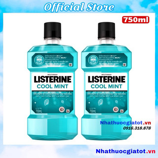 COMBO 2 CHAI 750ML NƯỚC SÚC MIỆNG LISTERINE COOLMINT HÀNG CHÍNH HÃNG SIÊU TIẾT KIỆM